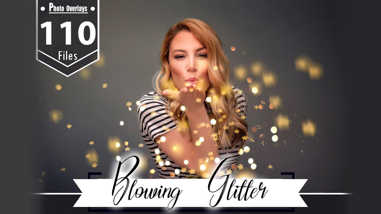 Blowing Glitter Photoshop Overlays + Action