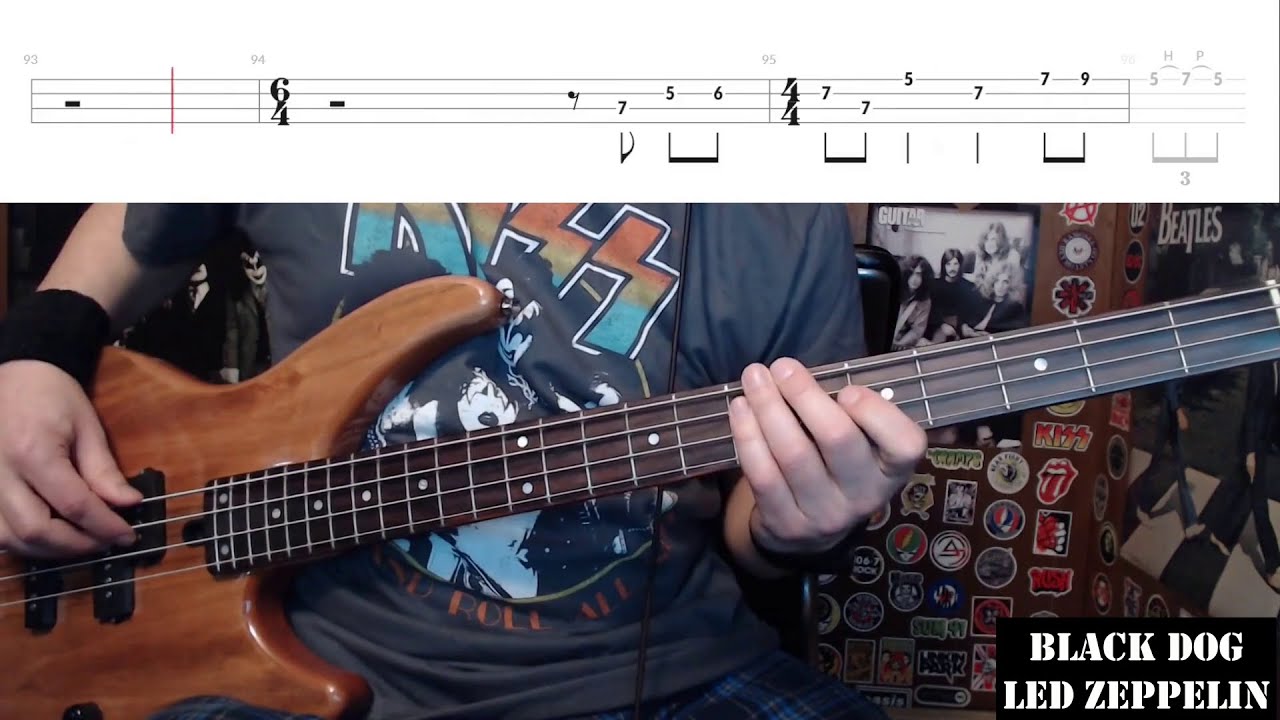 Black Dog by Led Zeppelin - Bass Cover with Tabs Play-Along