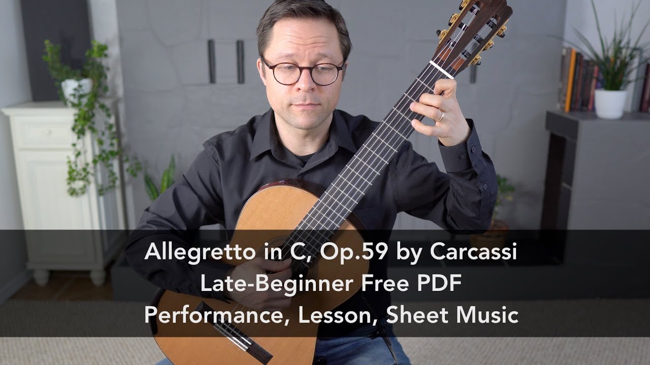 Free PDF: Allegretto in C Major, Op.59 by Carcassi and Lesson for Classical Guitar