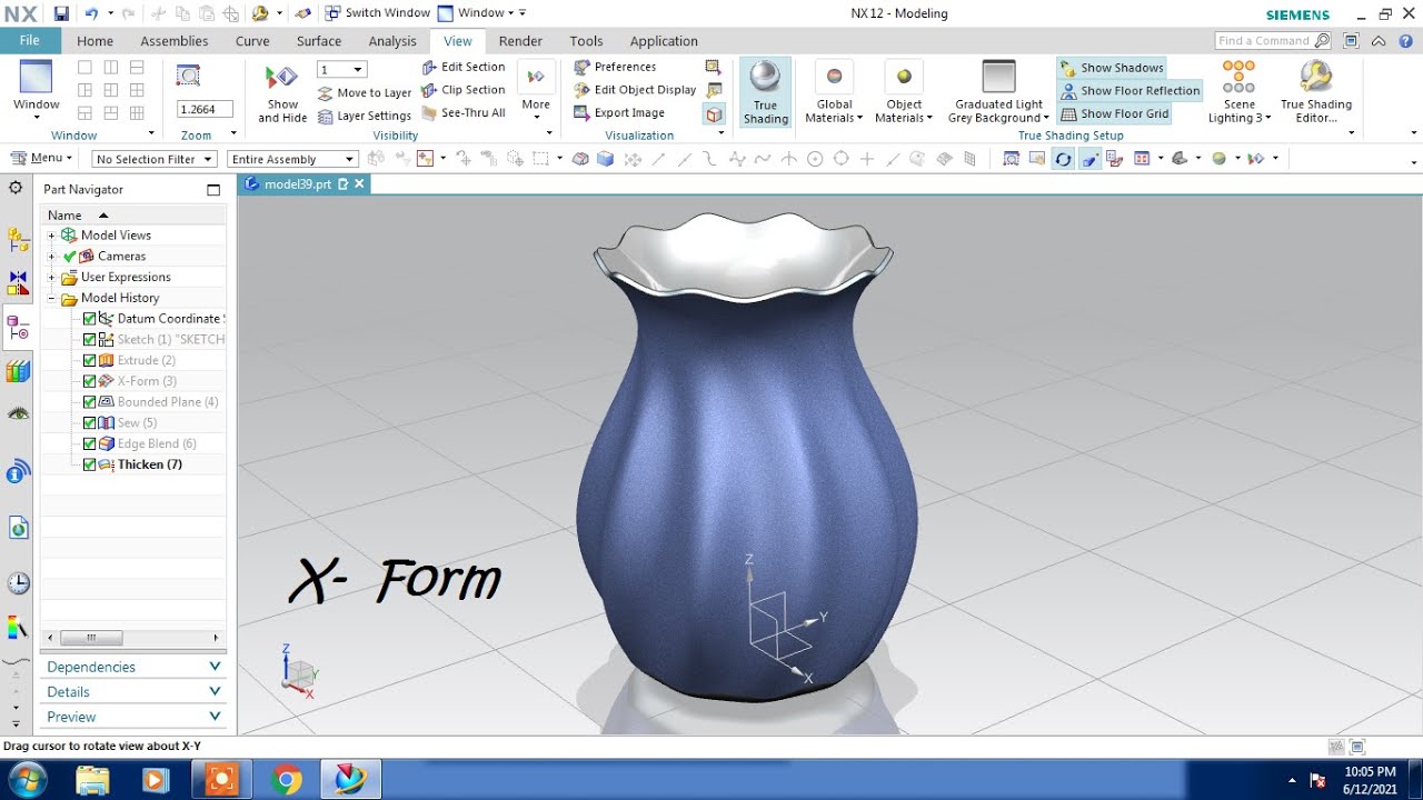 #NX CAD #SURFACE #X FORM