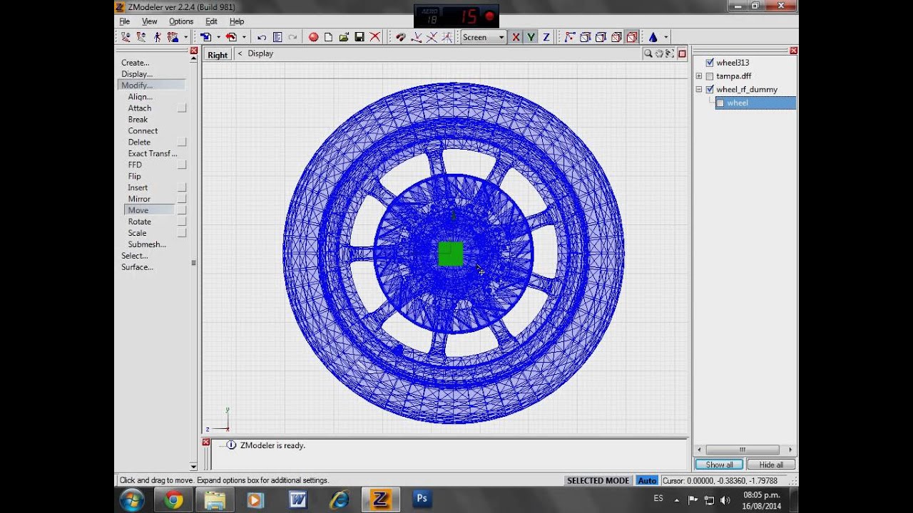 Tutorial De como Modificar llanta de un auto Zmodeler Y texturisarlo