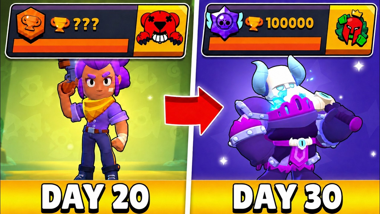 100K TROPHIES🏆 IN 30 DAYS | DAY 20 | Brawl Stars push