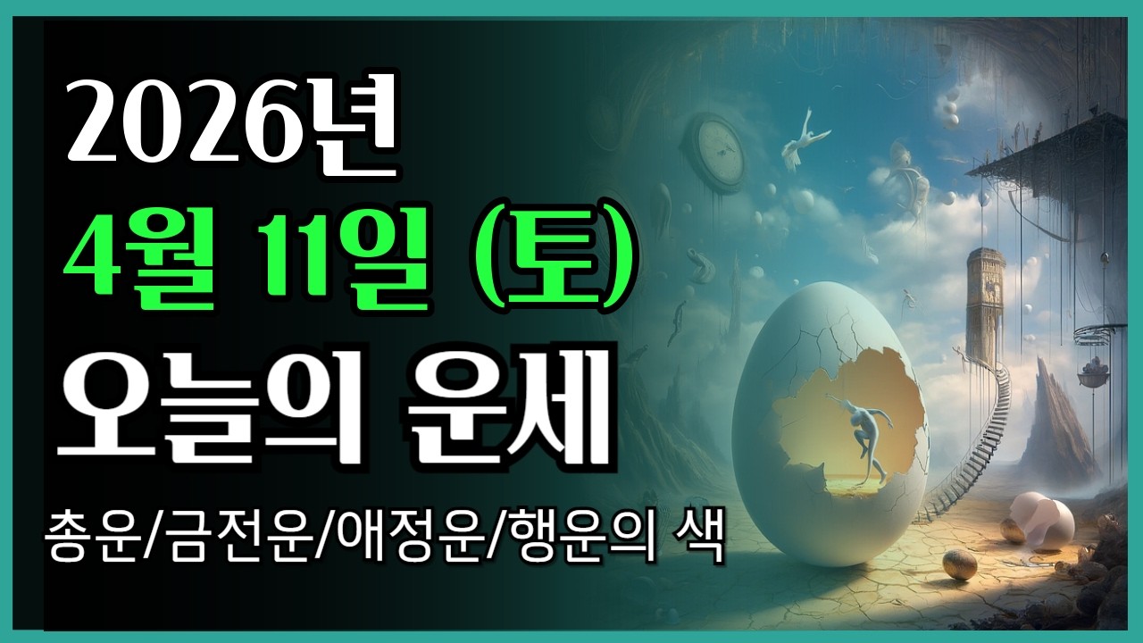 2026년4월 11일 (토) ❤️ 오늘의 운세 총운&bull;금전운&bull;애정운&bull;행운의 색
