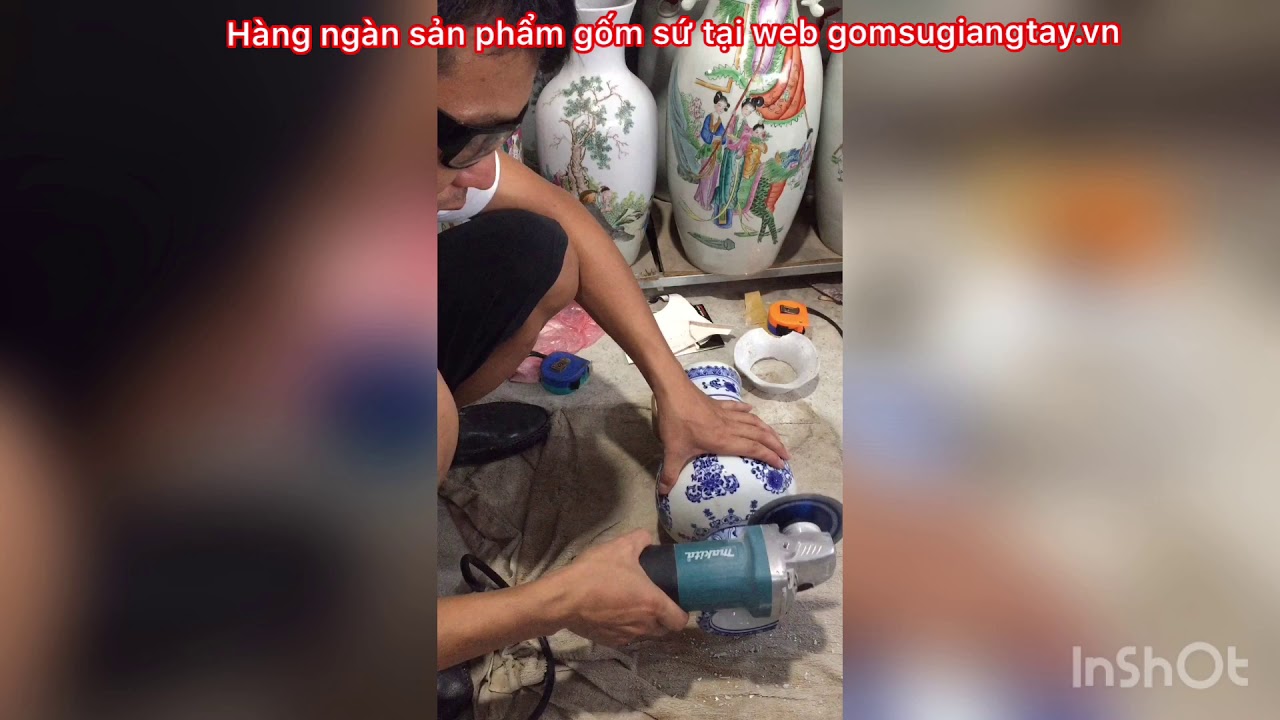 Hướng dẫn cắt bình sứ