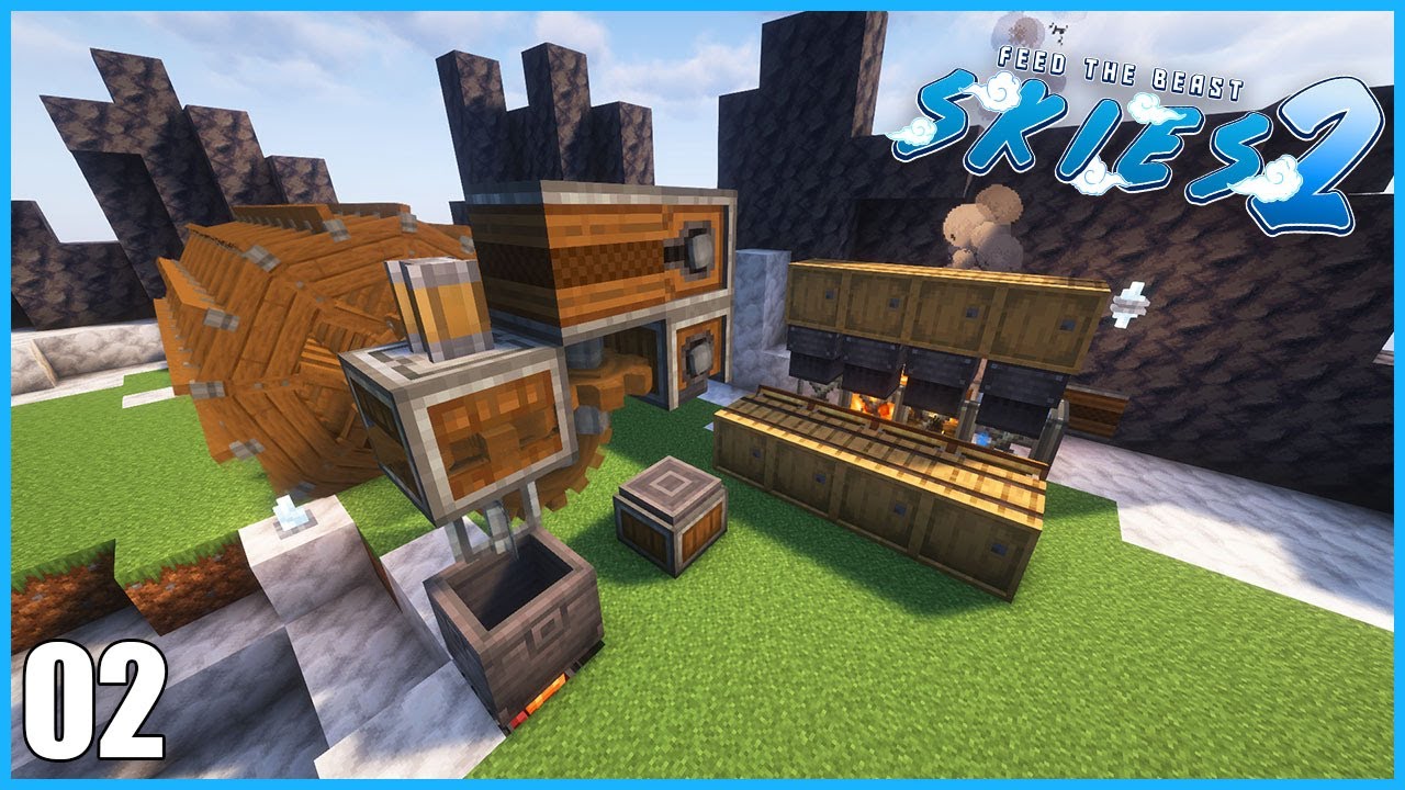 FTB Skies 2 | TRAITEMENT DE NOS PREMIERES RESSOURCES ! - #02 [Minecraft Moddé]