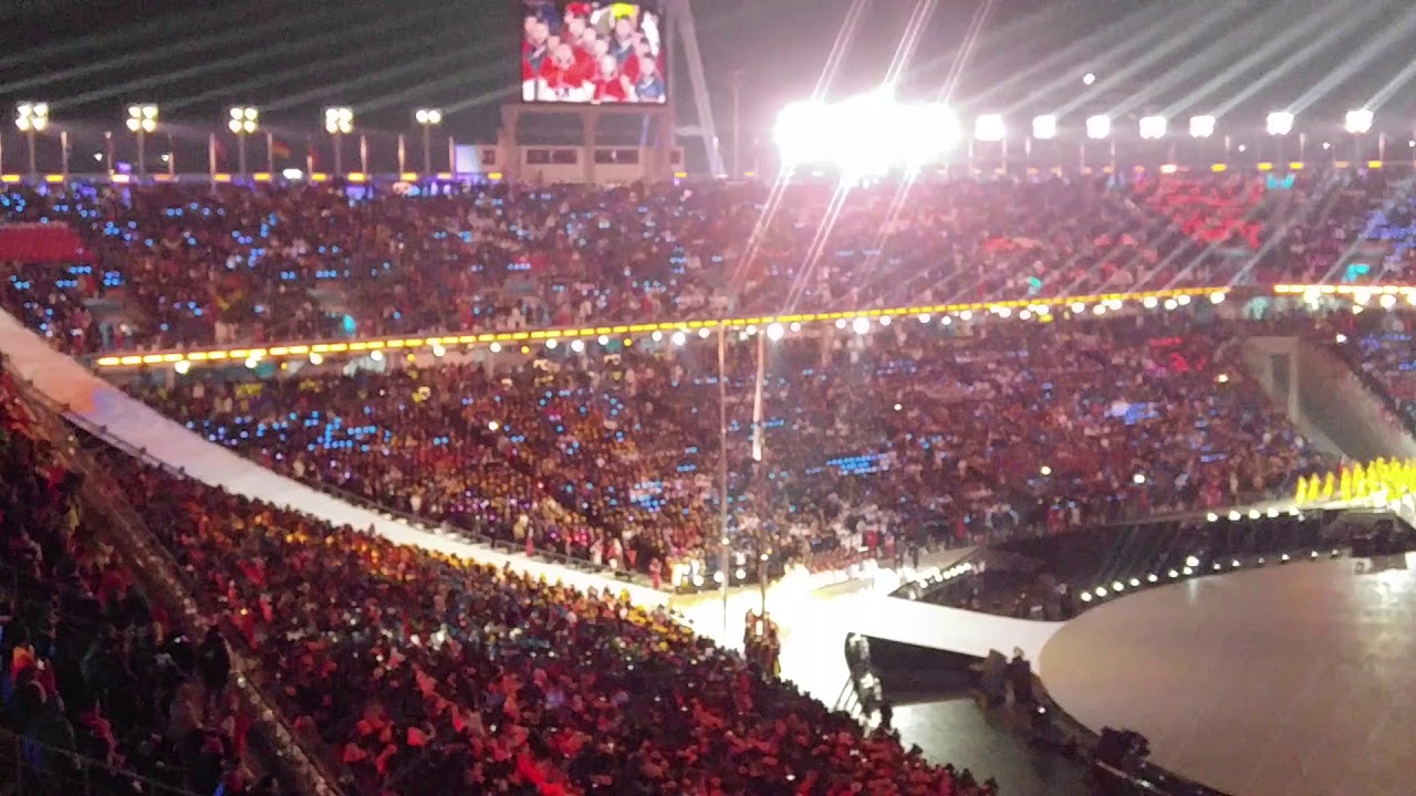 Pyeongchang Winter Olympic Games opening ceremony, South Korean anthem.