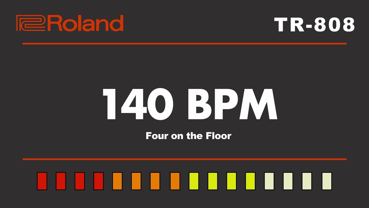 Roland TR-808 Four On The Floor 140 BPM Backing Track