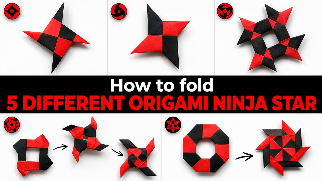 Top 05 Easy Origami Ninja Star - How to Fold   @Easy Origami & Crafts