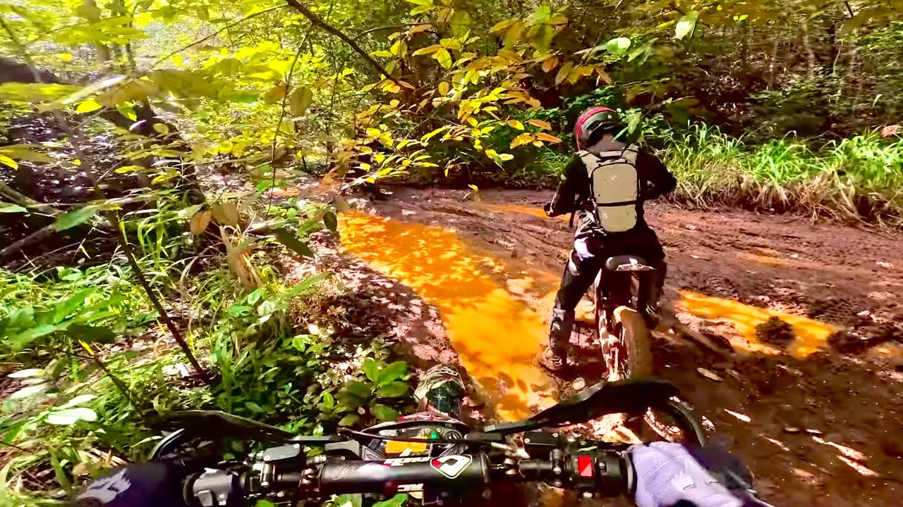 First Time Riding Emoto In The Trails Gets Muddy