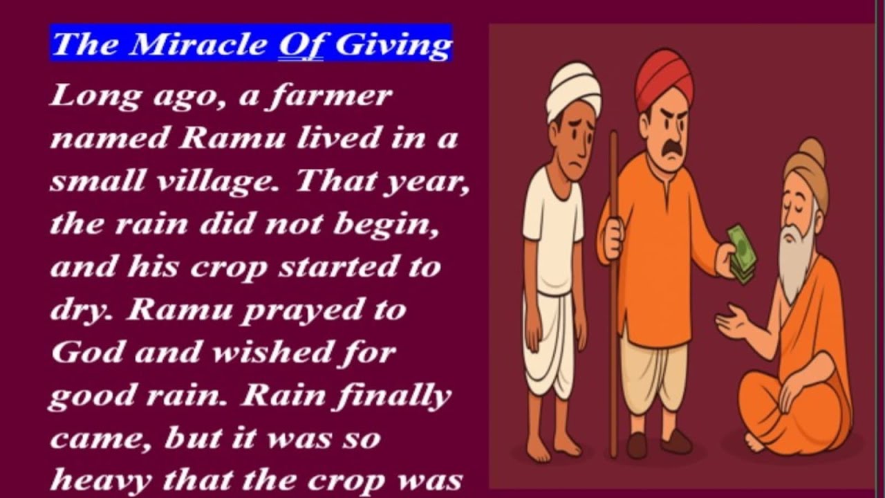 The Miracle Of Giving | How to read English  | English reading practice | English learning ||