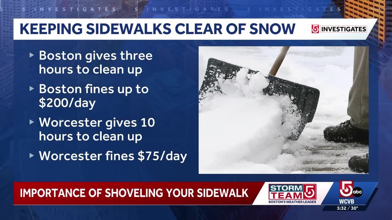 Massachusetts residents could face fines for not shoveling sidewalk during winter storm