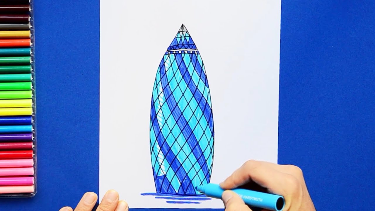 How to draw 30 St Mary Axe or the Gherkin, London