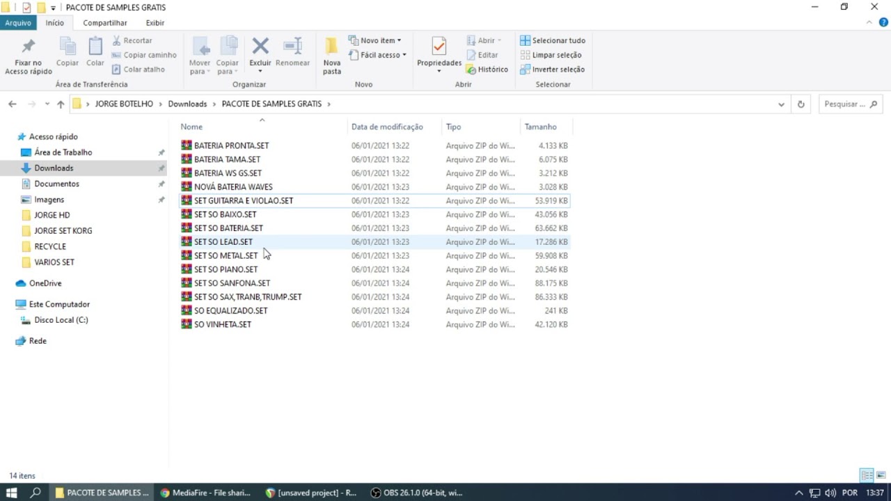 PACOTE SAMPLES GRATIS