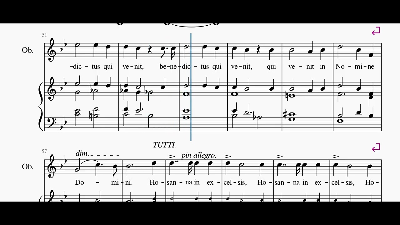 (S) SANCTUS, BENEDICTUS/ MASS of St. Cecilia in B flat .Turner