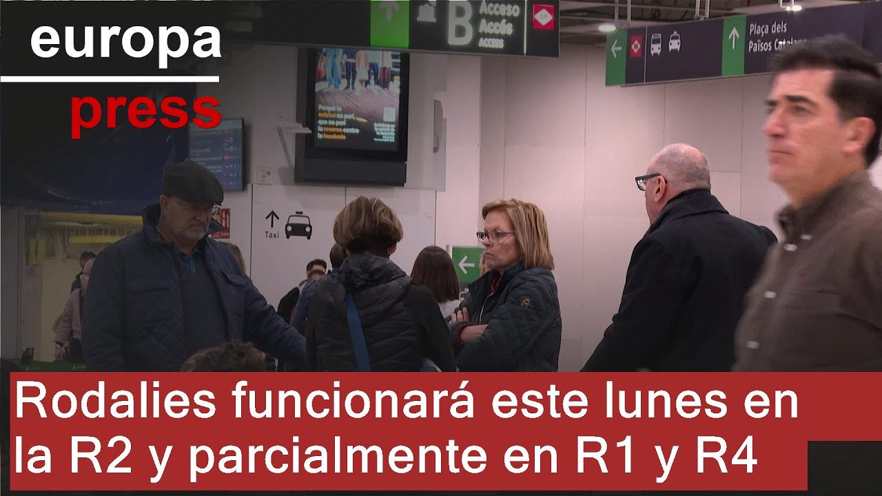 Rodalies funcionará este lunes en la línea R2 y parcialmente en las R1 y R4