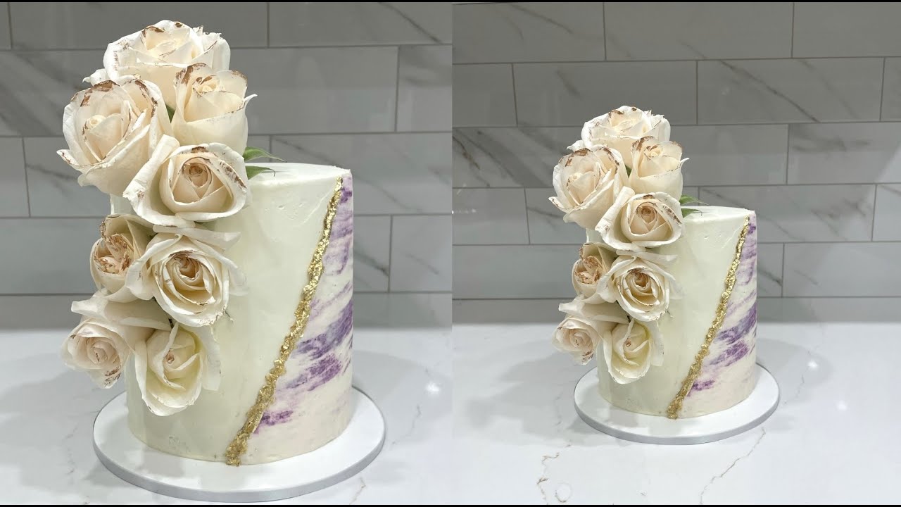 Buttercream marble cake with parchment paper technique| Cake decorating tutorials | Sugarella Sweets