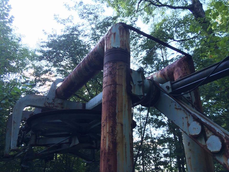Abandoned Fun Mountain theme park Gatlinburg TN Actually found the top of abandoned chair lift..