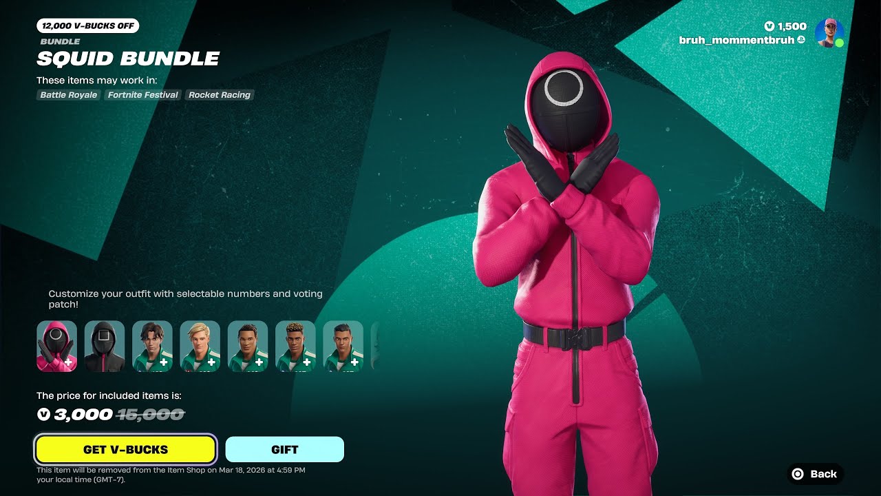 Squid Games Skins Are Back + *NEW* Kicks! (Fortnite item shop) (March 14th, 2026)