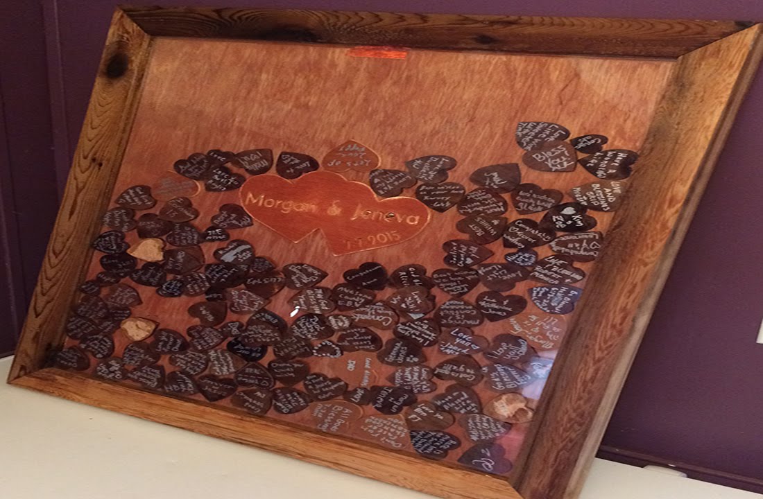 Framed Wooden Heart Guestbook