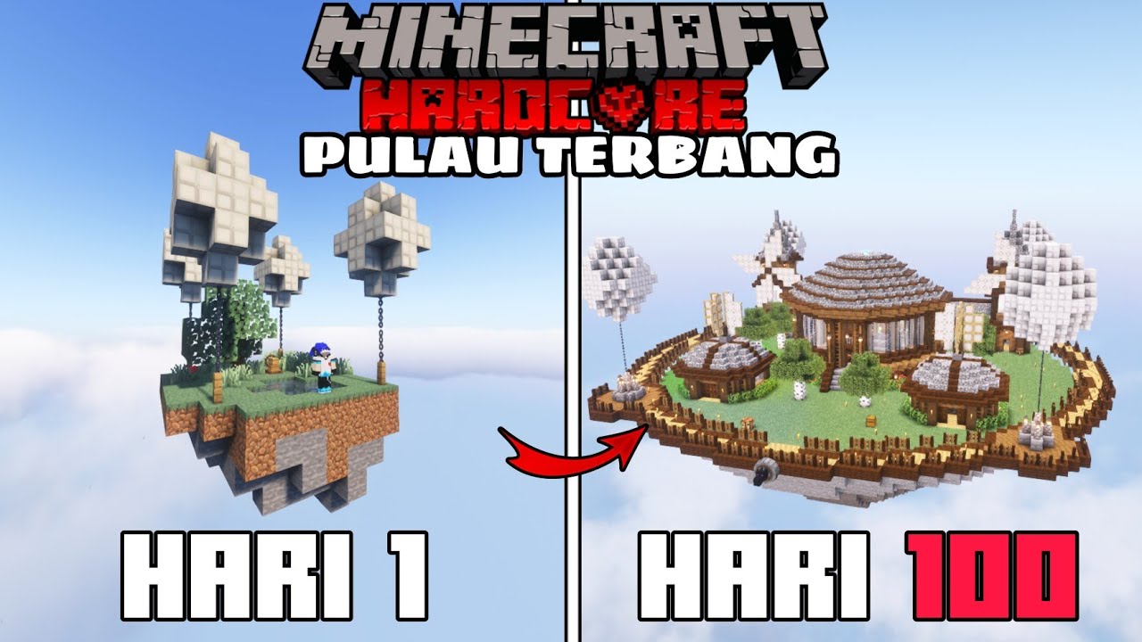 100 Hari di Minecraft Hardcore Pulau Terbang