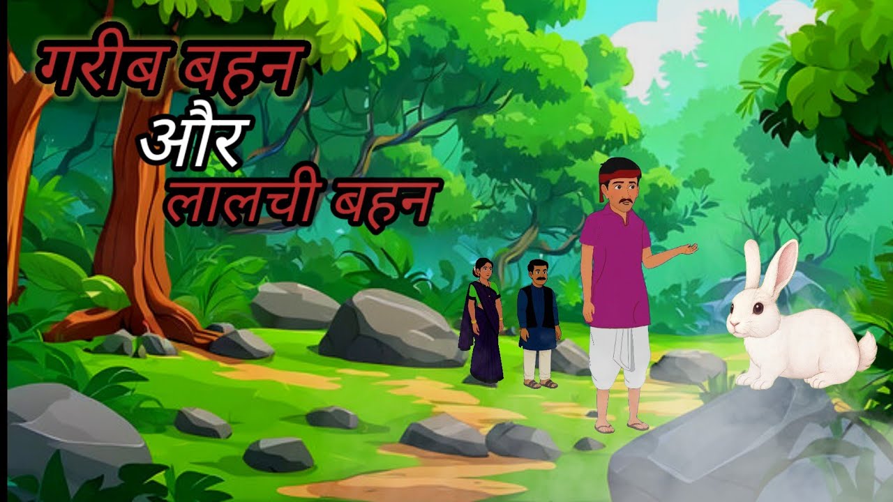गरीब बहन और लालची बहन।Gareeb Bahan Aur Lalchi Bahan। Moral story। हिंदी कहानी। Cartoon story। 