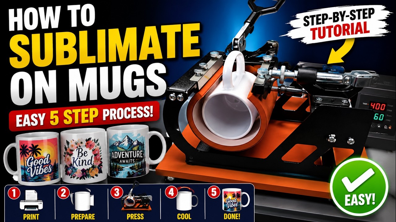 How To Sublimate onto Ceramic Mugs - [EASY] 5 Step Process