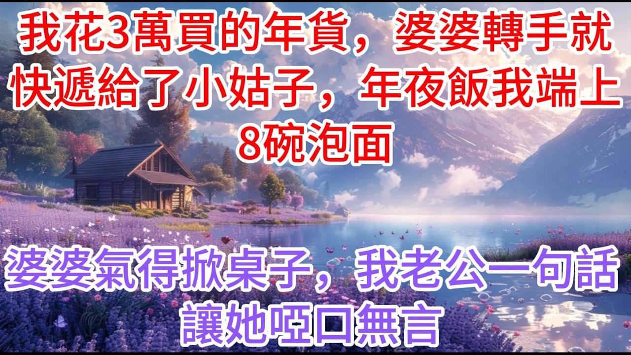 【完结】我花3萬買的年貨，婆婆轉手就快遞給了小姑子，年夜飯我端上8碗泡面，婆婆氣得掀桌子，我老公一句話讓她啞口無言