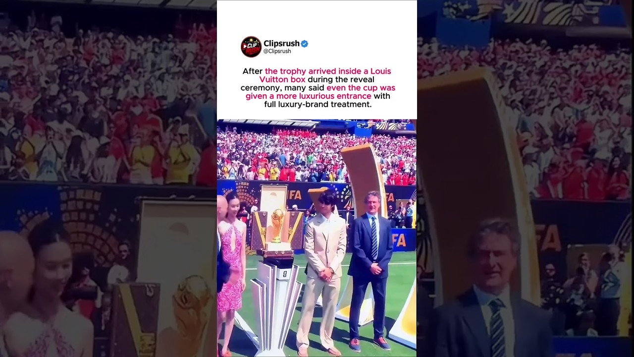 Even the world cup trophy got a luxury VIP entrance 🏆✨ #LouisVuitton