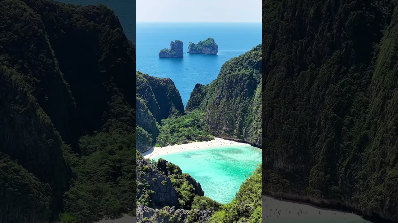Залив Майя и лагуна Пиле, сердце острова Пхи-Пхи-Лех 🏝️#thailand #travel #landscape #beach #fyp