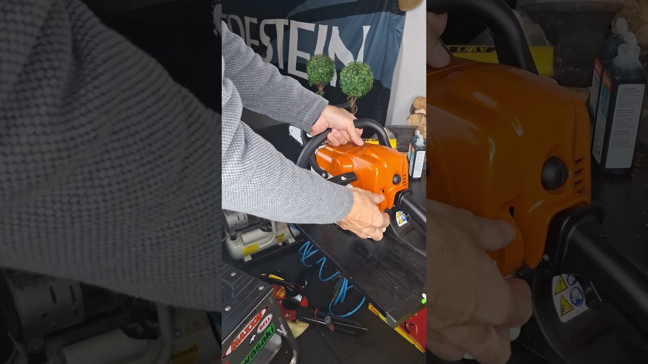 How 🤔 to start a Ms170 Stihl chainsaw. #ms170 #stihlchainsaw #chainsaw #stihl #michaelstoolbench