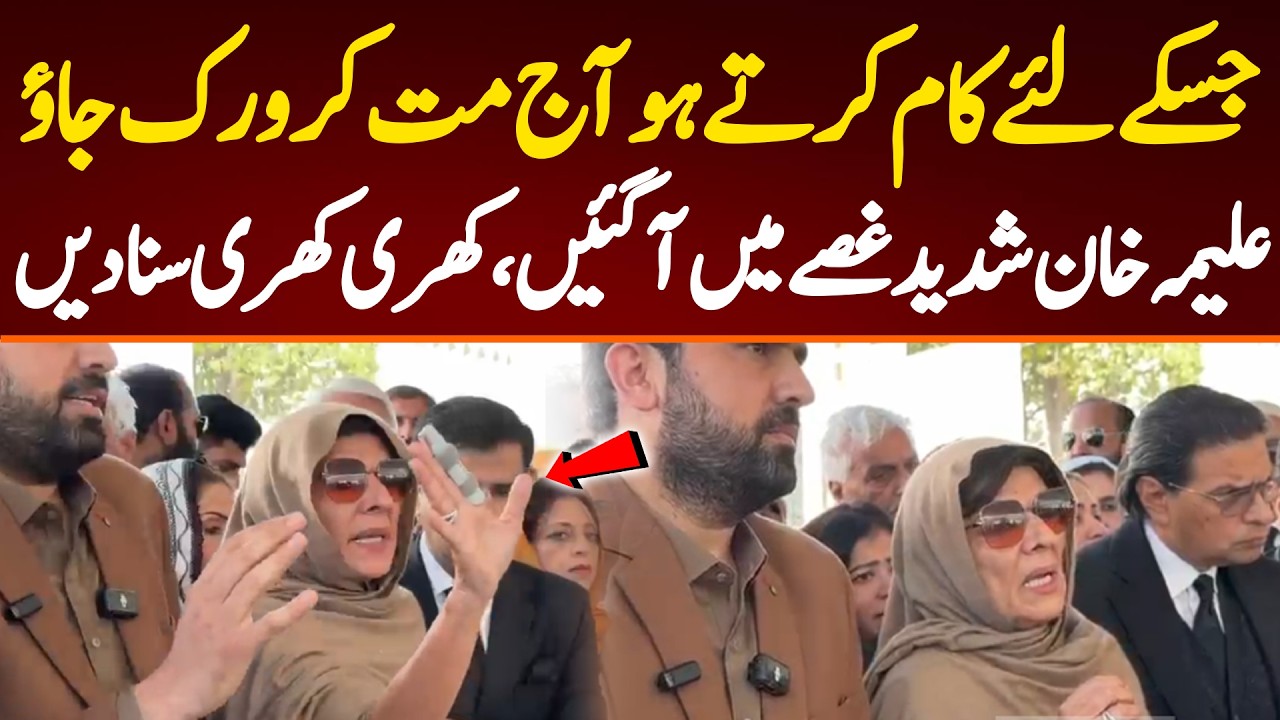 Whoever you work for don't do it today. Aleema khan's fiery dialogue with journalist outside court.