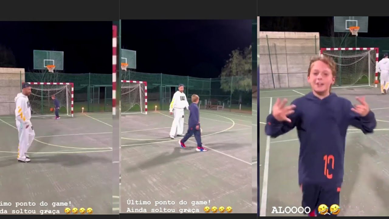 Neymar Jr and Davi Lucca basketball Playing ❤️😀[father &son]