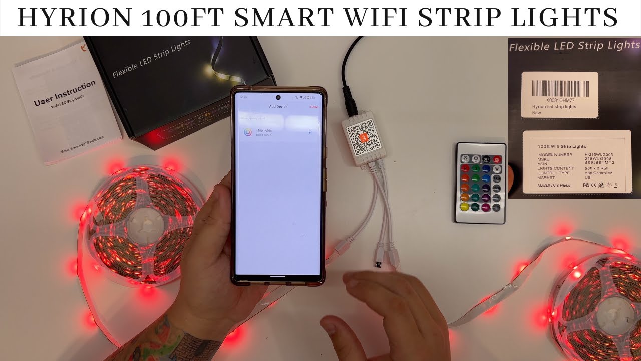 Hyrion 100ft Smart WiFi LED Strip Lights Unboxing and Setup