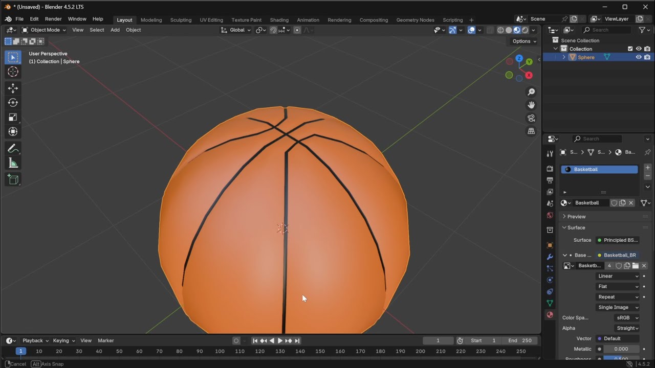 Modeling A Basketball With Baked Textures For Horizon Worlds!
