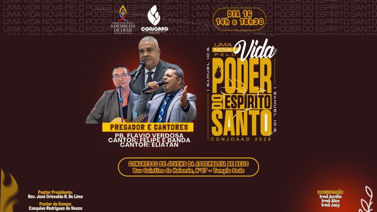 CONJOAAD 2026: 16/ 02/ 2026 - Culto (Noite)