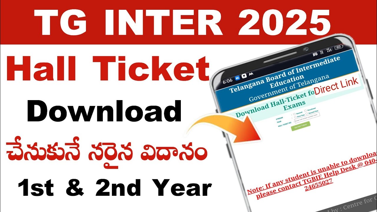 TS Inter hall ticket download 2025 Process | How to download TG inter hall ticket 2025