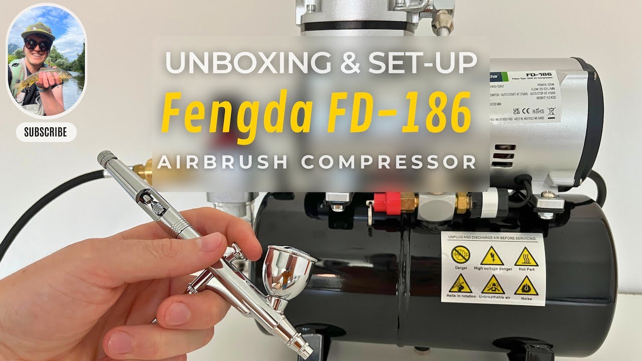 Распаковка и настройка компрессора аэрографа Fengda-186