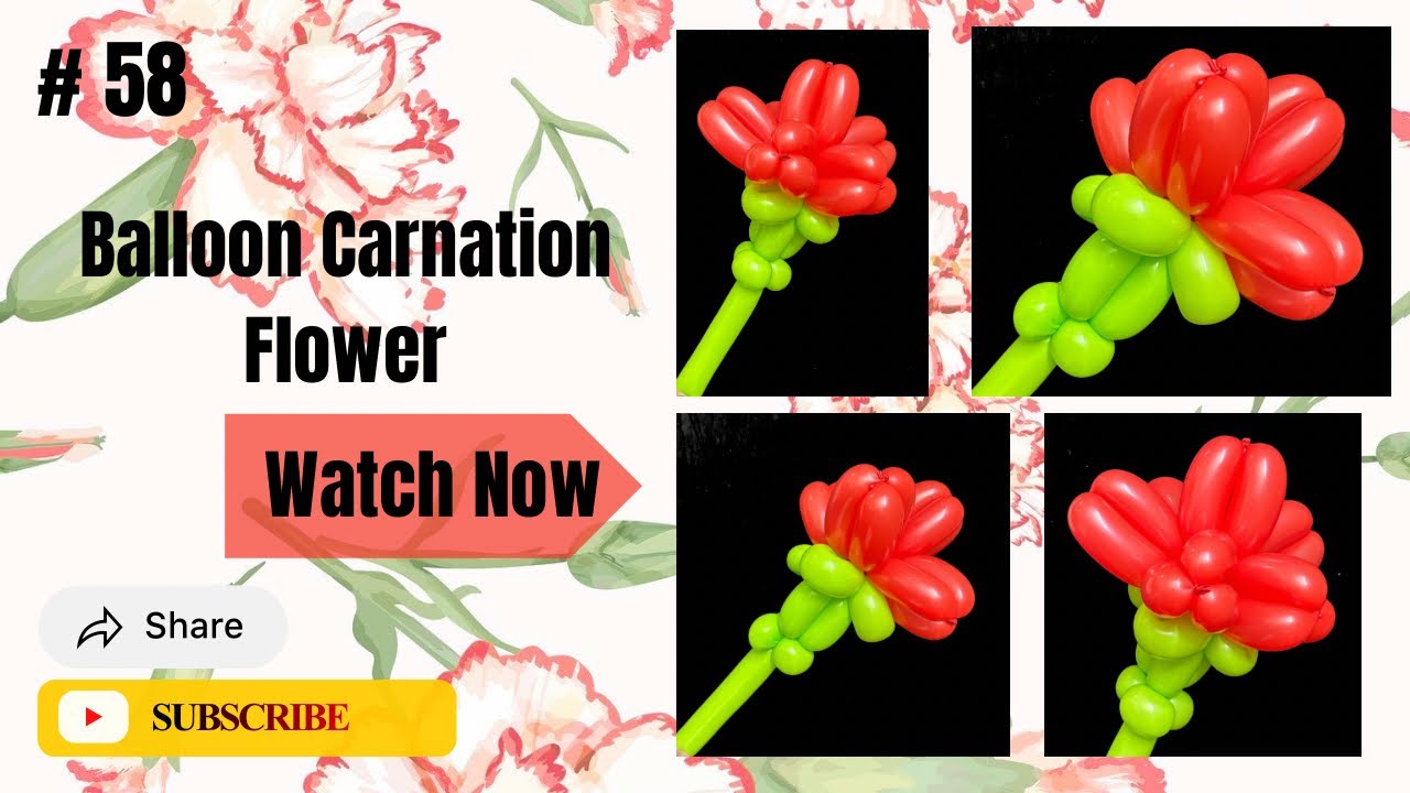 Balloon Carnation Flower Tutorial | 🌺🌺🌺| Subscribe For More Tutorials | 