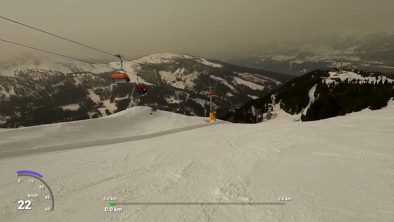 Bird's eye view of the Hauser Kaibling SchladmingerTauern including ski slope presentation17.03.2022