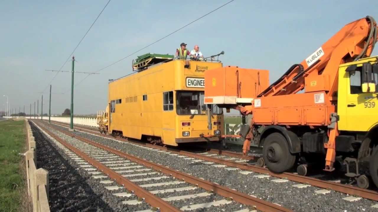 Blackpool Trams - Engineer works in Fleetwood 2012