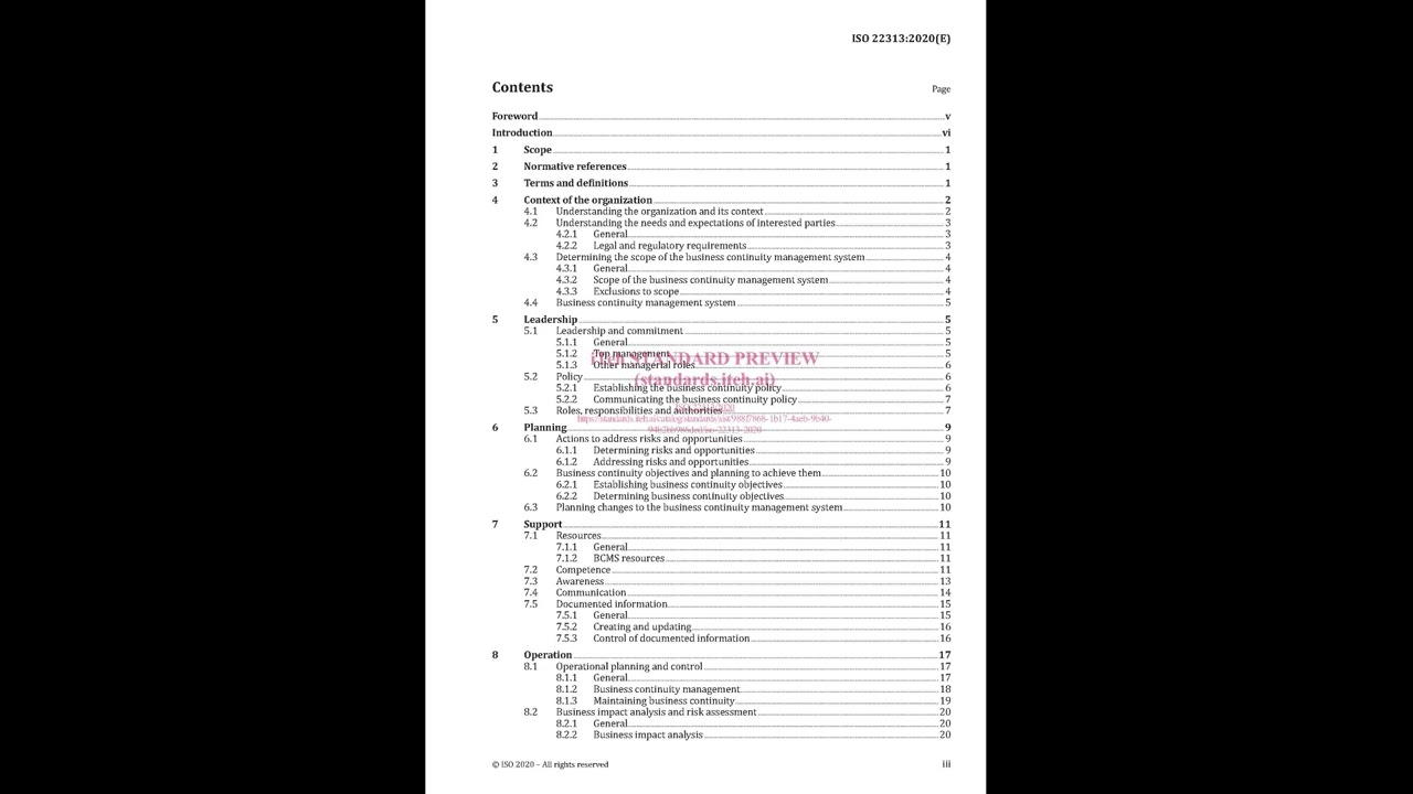 ISO 22313 2020 Clause 8