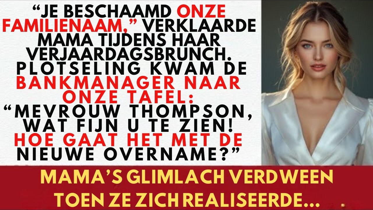 Bij mama’s verjaardagsbrunch zei ze: „Je brengt onze familie in verlegenheid” – toen kwam de bankma