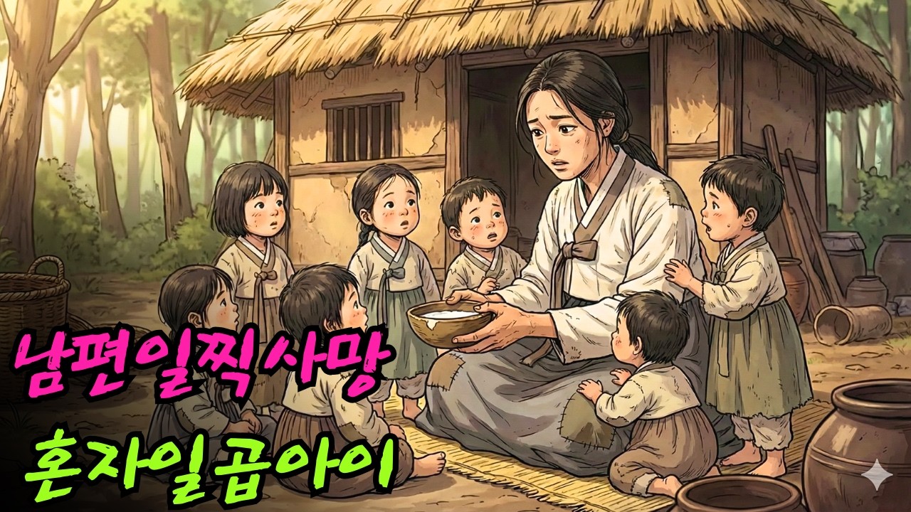 그녀의 남편은 젊은 나이에 세상을 떠났고, 그녀는 홀로 어린 자녀 일곱 명을 키워야 했습니다.|민담 |전설 |설화 |옛날이야기 |오디오북