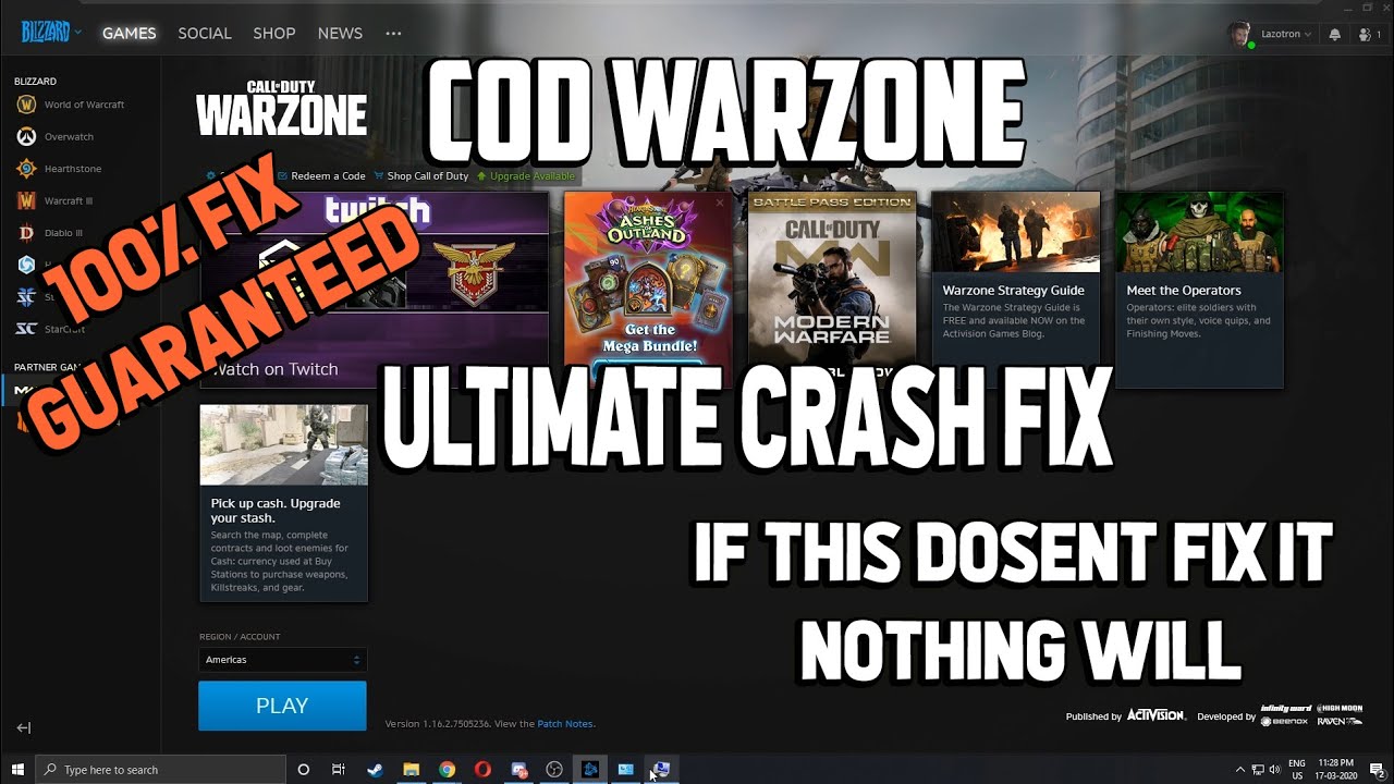 COD WARZONE Crash to Desktop Ultimate CRASH FIX