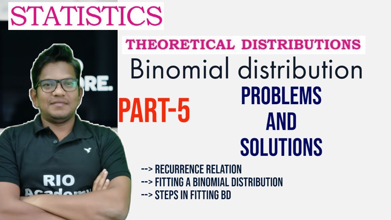 2nd PUC Statistics | Binomial distribution | Theoretical Distribution | Problem and solution Part -5