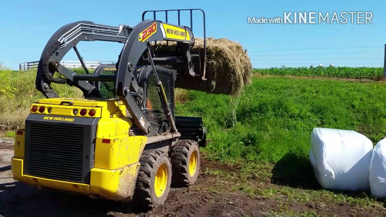 Wrapping large square bales 2016