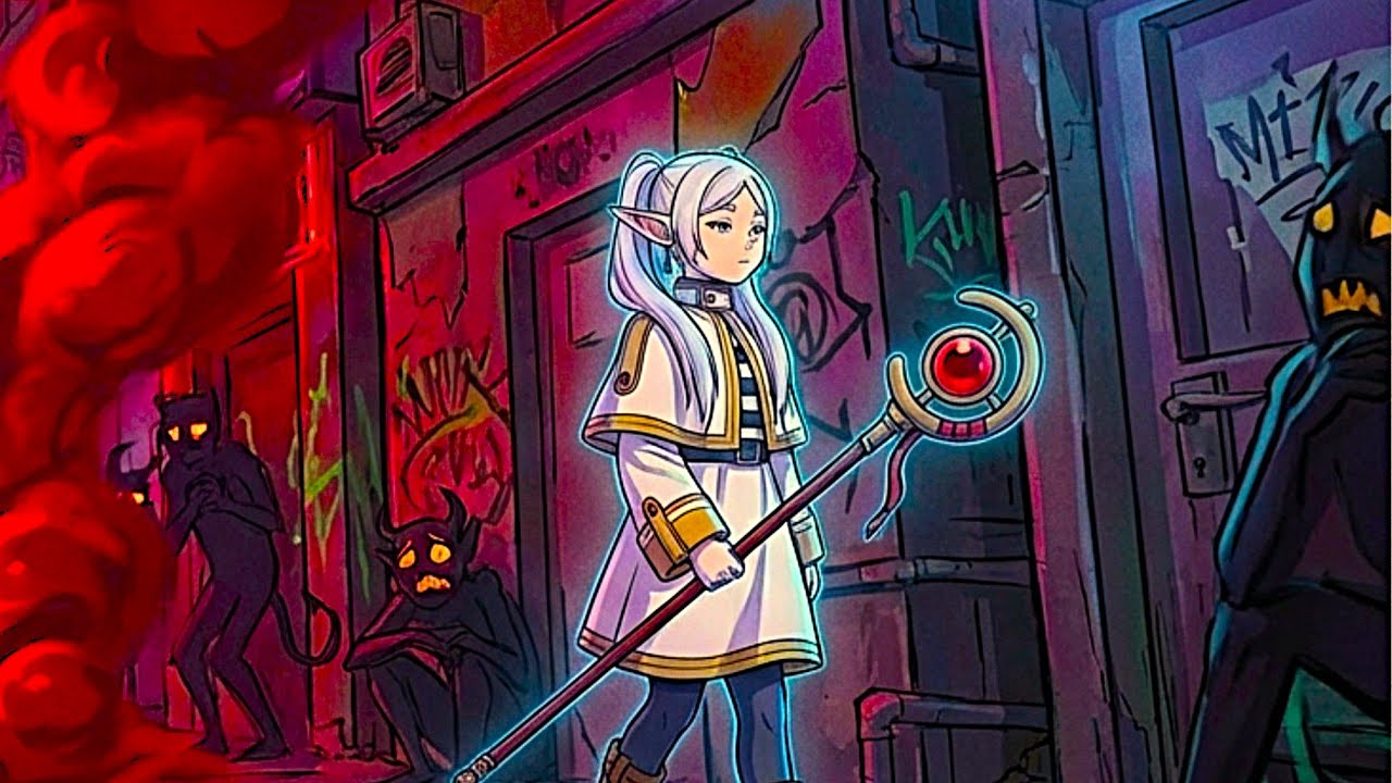 Como seria se Frieren estivesse no universo de Hazbin Hotel?