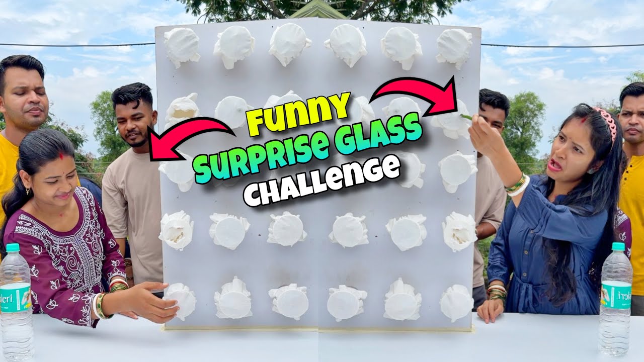 Surprise Glass Funny Challenge Video With Family