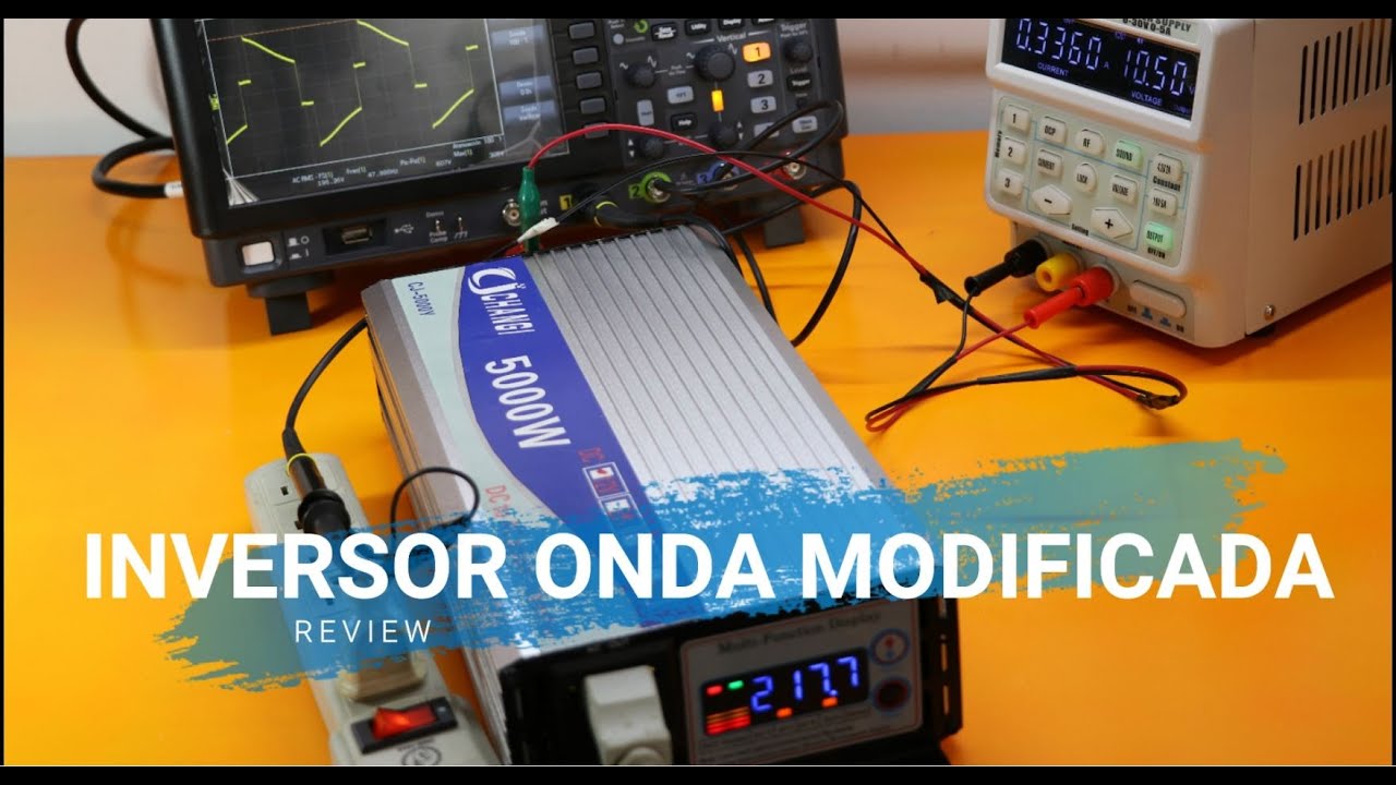 inversor SENOIDAL ONDA MODIFICADA marca CJCHANGI de 5000w gráficas y funcionamiento en osciloscopio