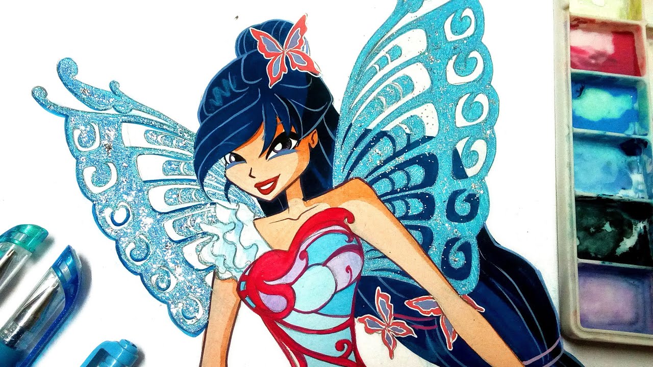 ✥how рисовать Винкс клуб MUSA butterflix✥ Рисование учебник